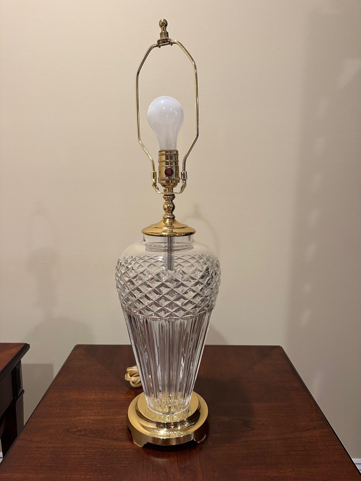 Contemporary Classic Large Waterford Crystal Table Lamp For Sale