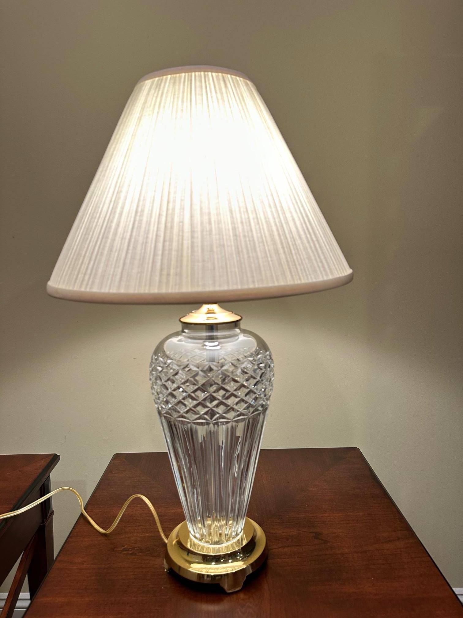 Classic Large Waterford Crystal Table Lamp For Sale 4