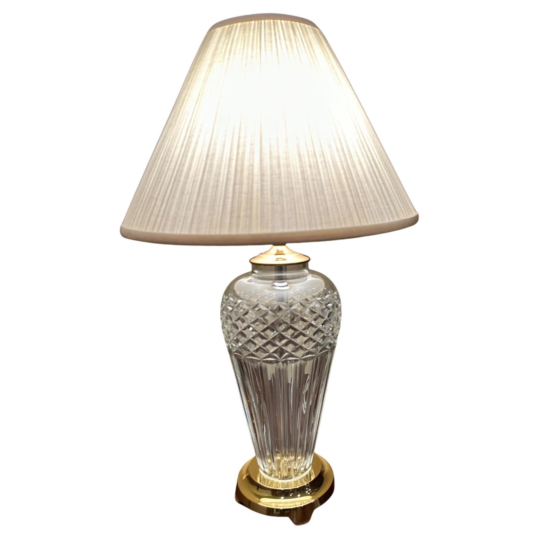 Classic Large Waterford Crystal Table Lamp For Sale
