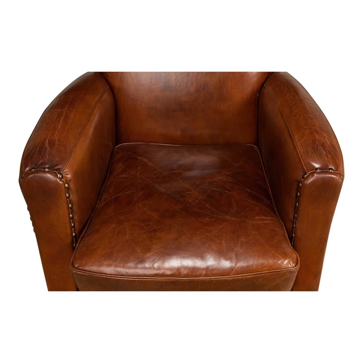 Classic Leather Armchair In New Condition For Sale In Westwood, NJ