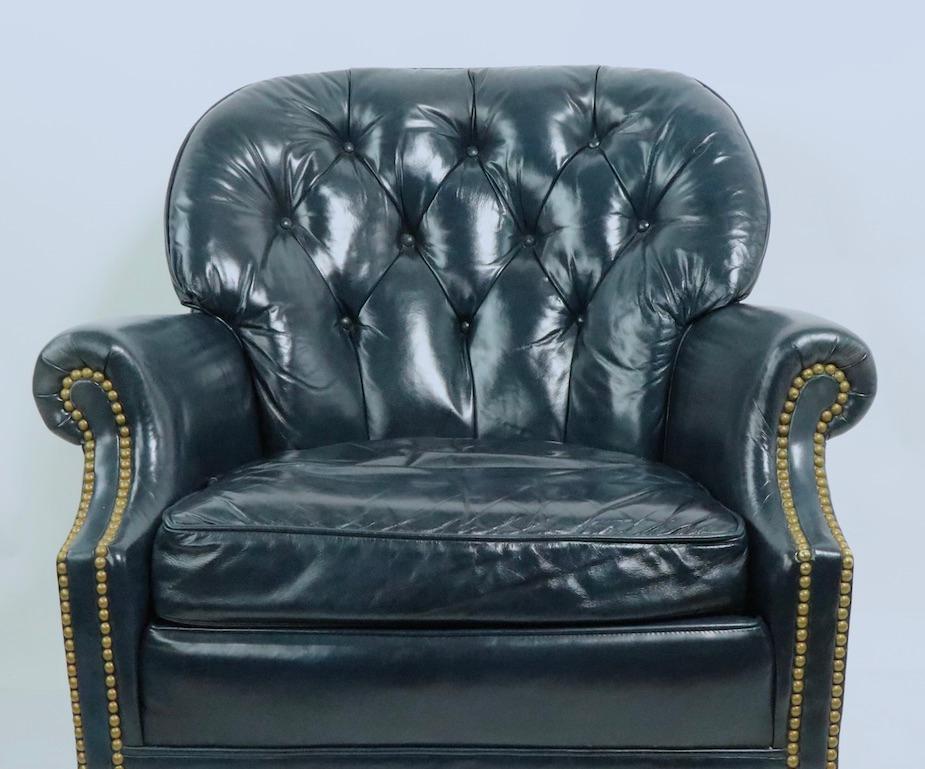 Classic Leather Club Chair and Ottoman by Hancock and Moore 3