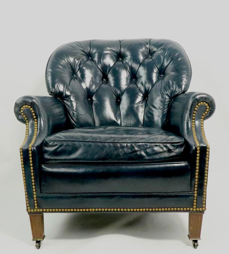 Classic Leather Club Chair and Ottoman by Hancock and Moore 4