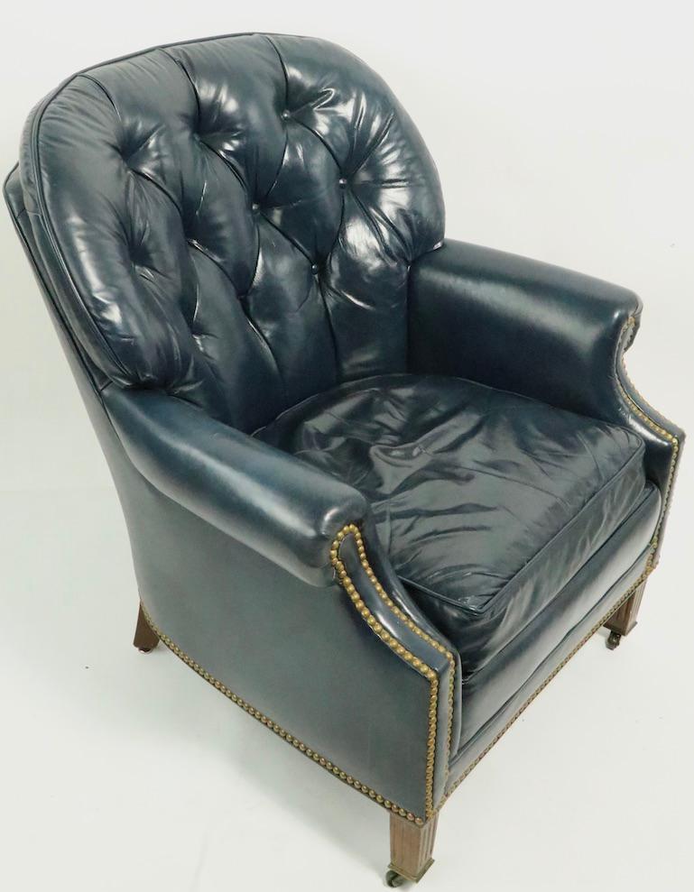 Classic Leather Club Chair and Ottoman by Hancock and Moore 5