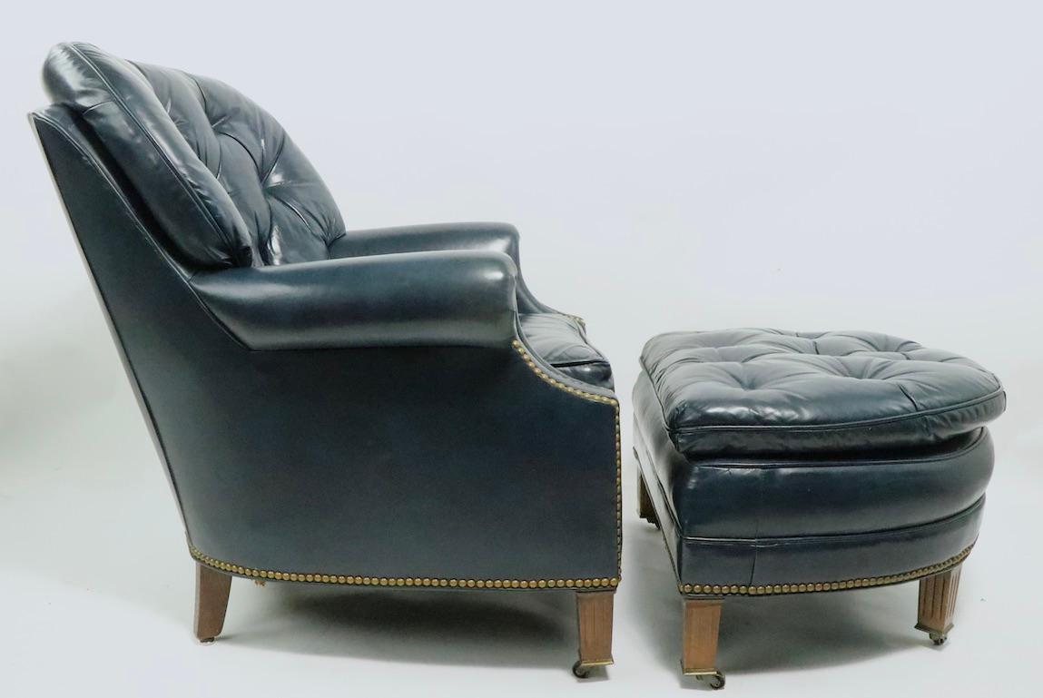 classic leather chair and ottoman