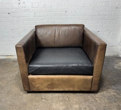 Classic Leather Club Chair by Charles Pfister for Knoll