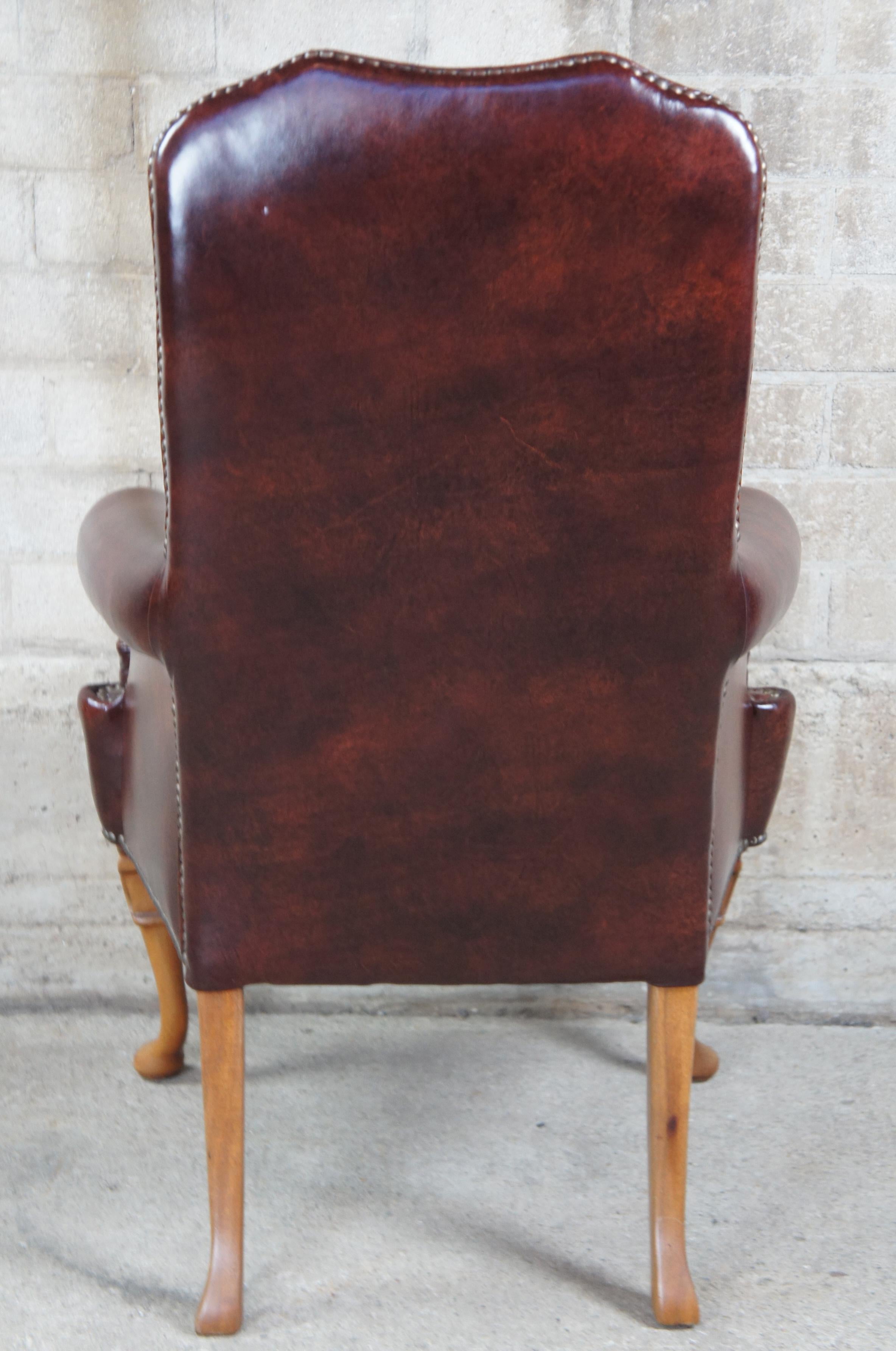 queen anne leather chair
