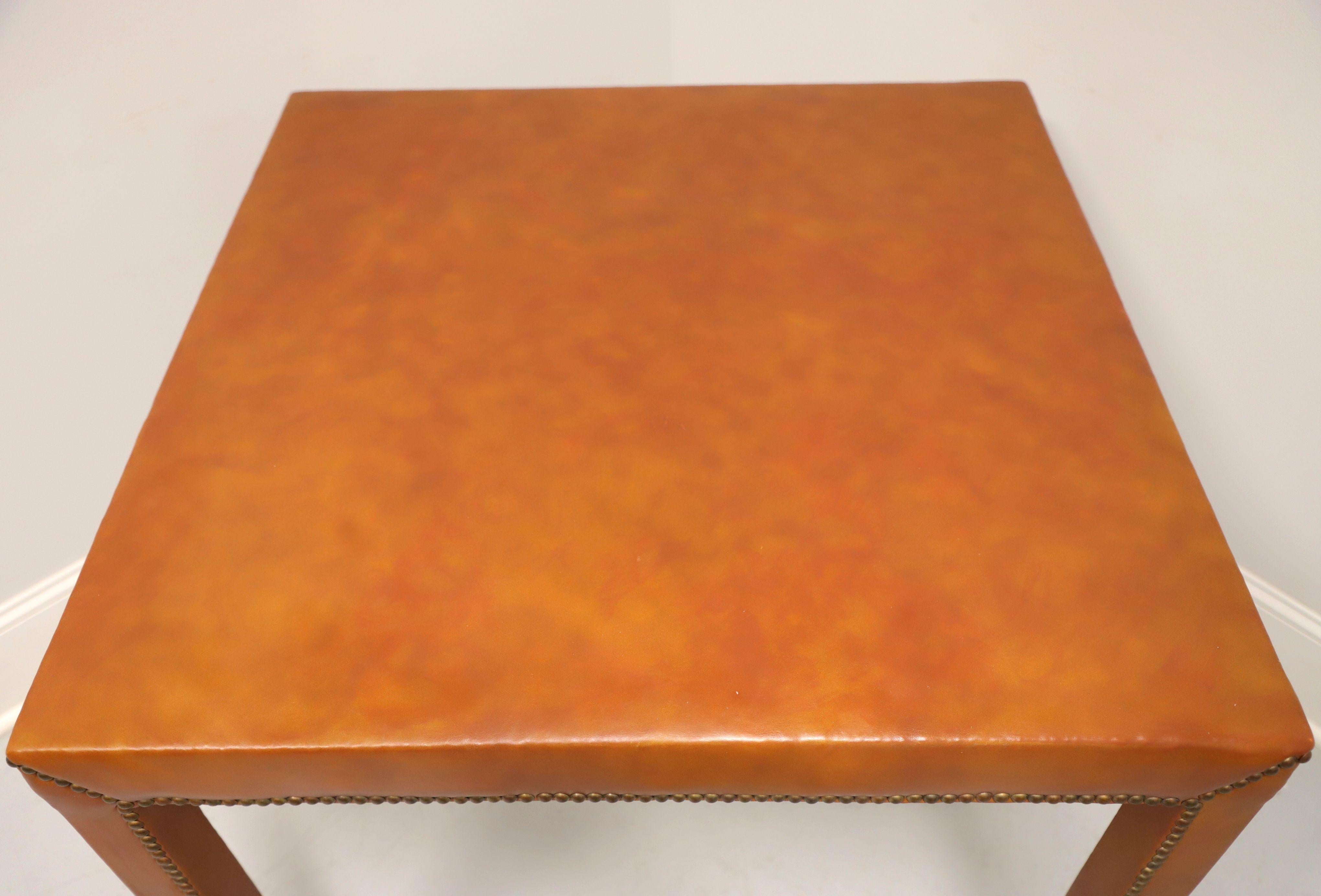 CLASSIC LEATHER Mid 20th Century Leather Card / Game Table with Nailhead Trim In Good Condition In Charlotte, NC