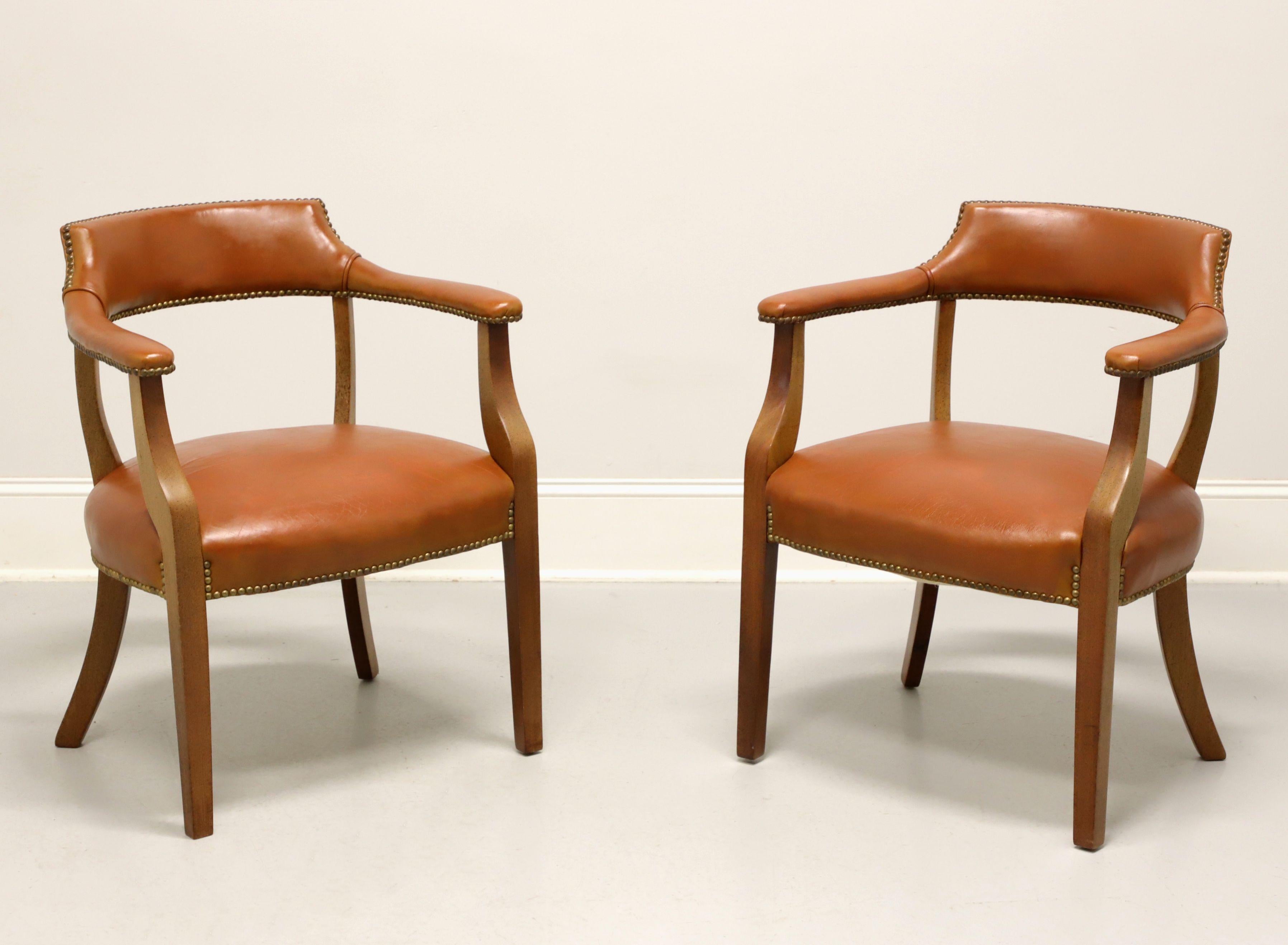 CLASSIC LEATHER Mid 20th Century Leather Game Armchairs - Pair B 6