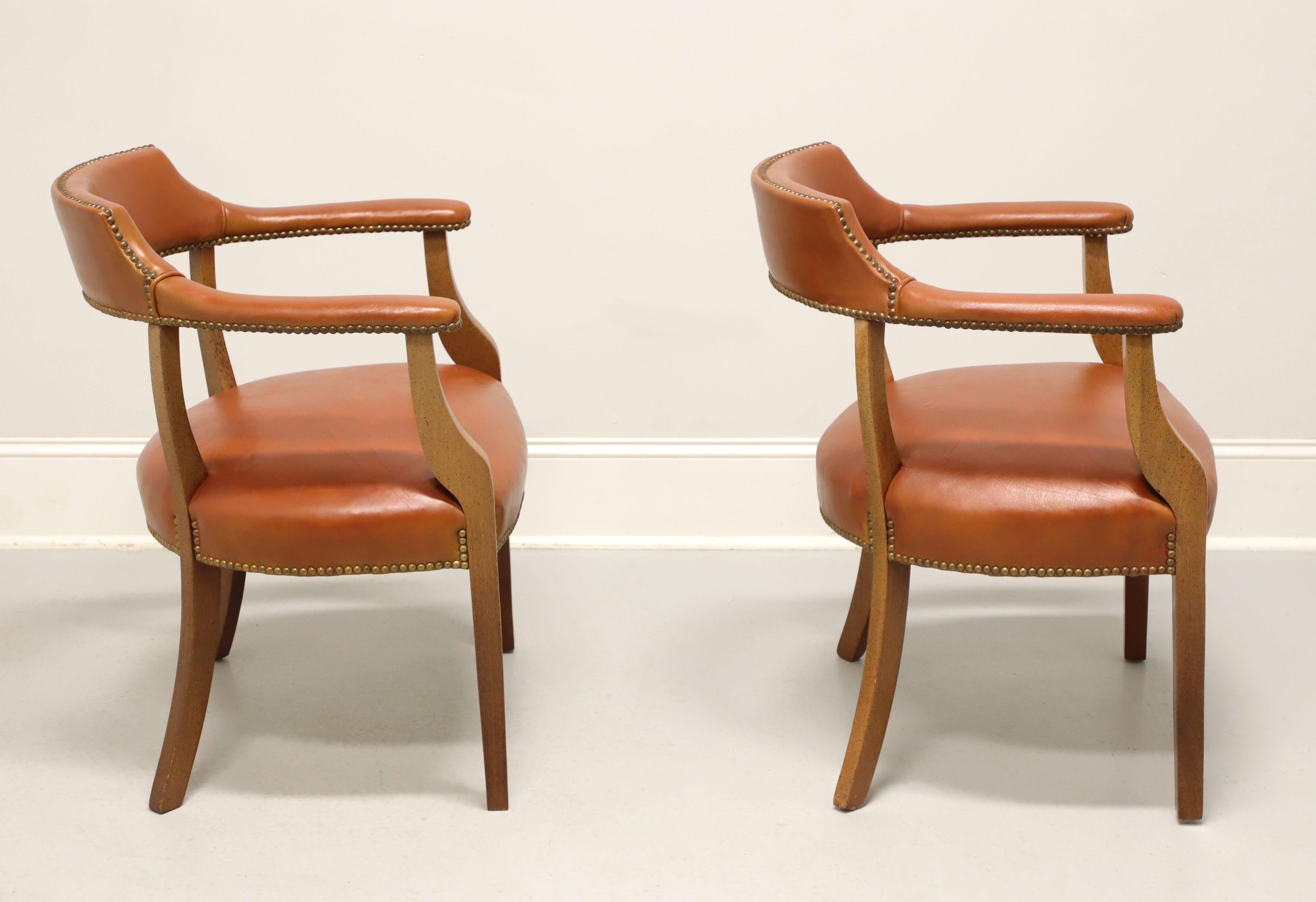 American CLASSIC LEATHER Mid 20th Century Leather Game Armchairs - Pair B