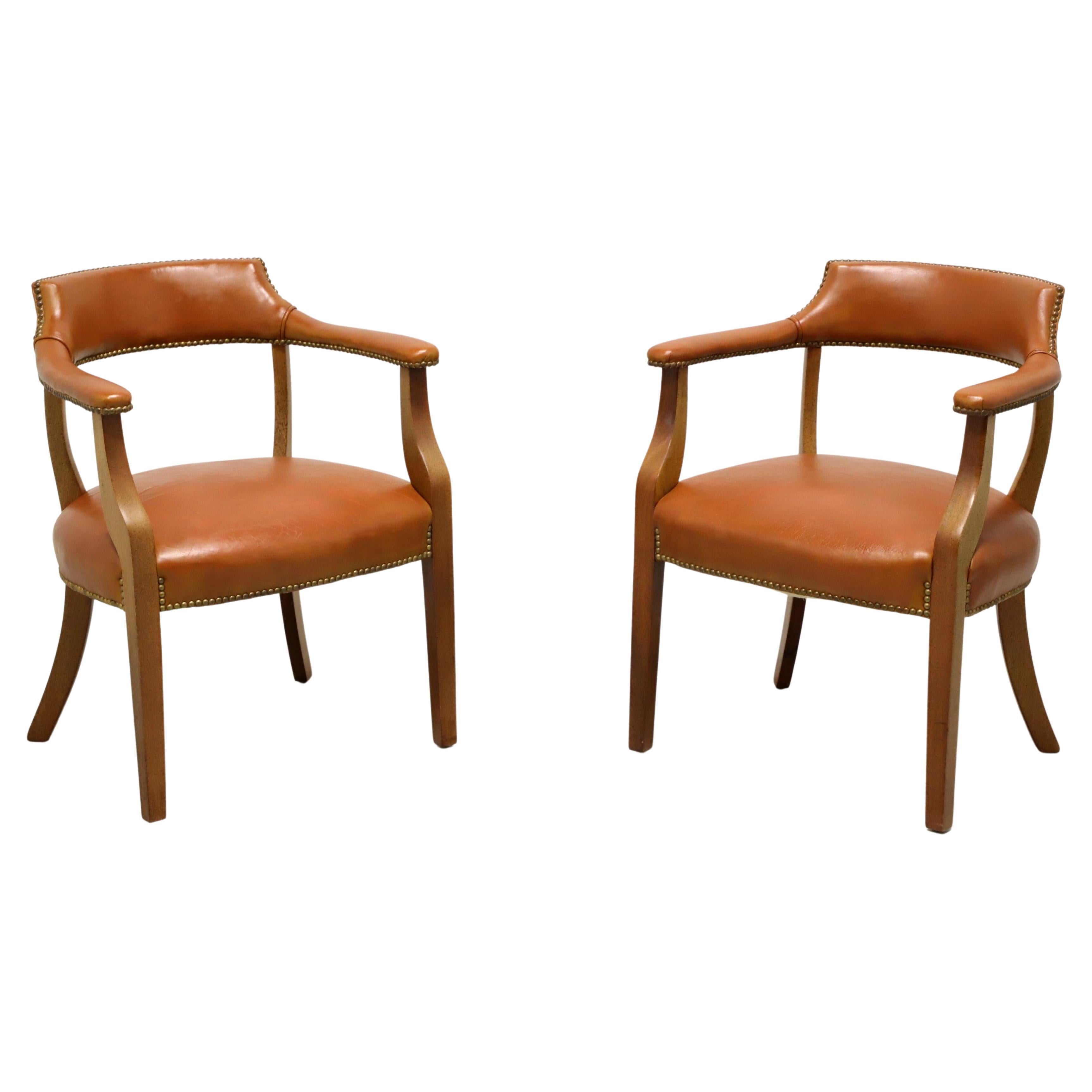 CLASSIC LEATHER Mid 20th Century Leather Game Armchairs - Pair B