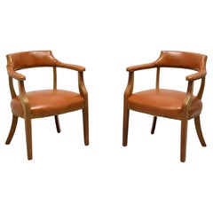 CLASSIC LEATHER Mid 20th Century Leather Game Armchairs - Pair B