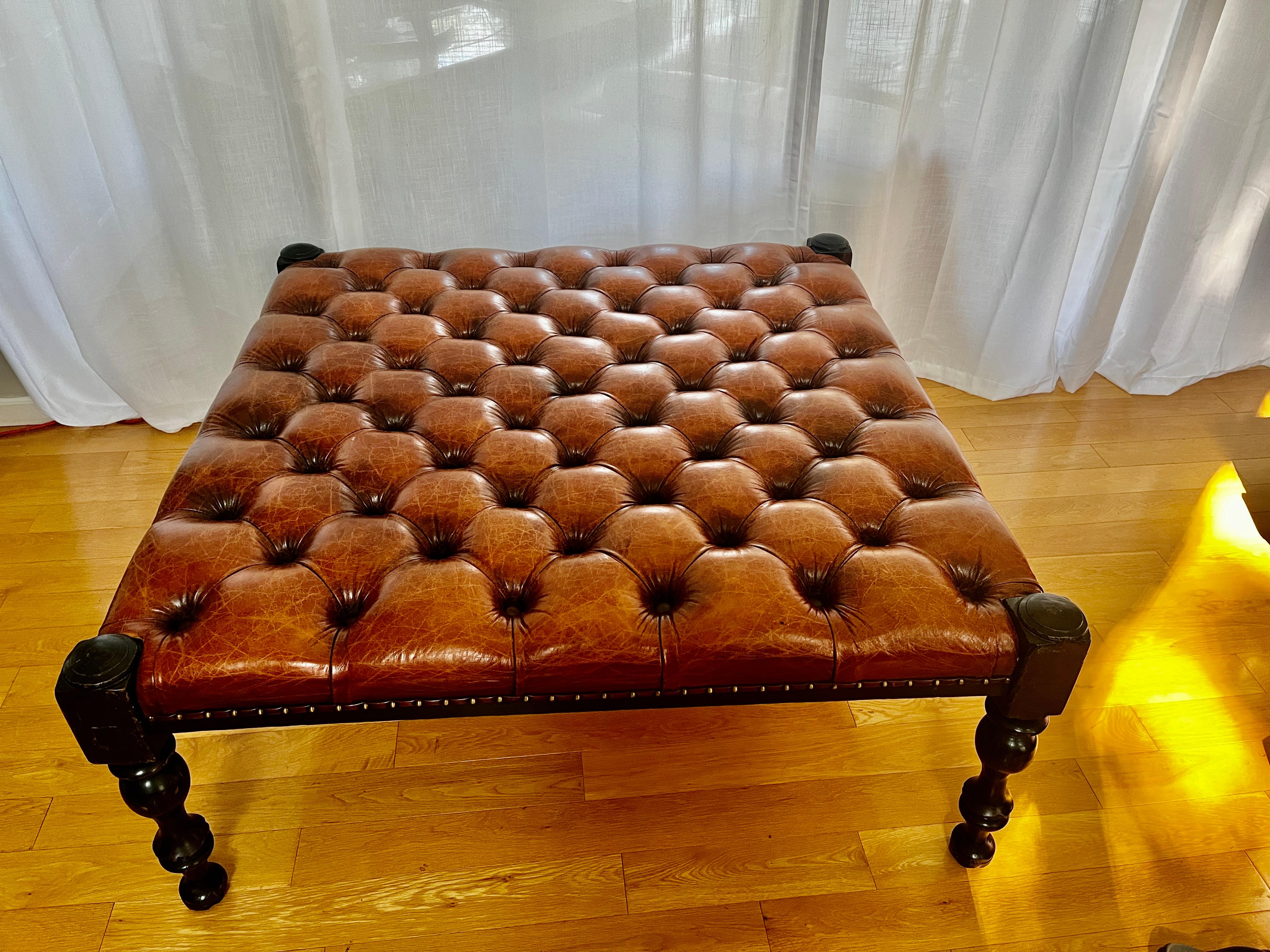 leather table ottoman