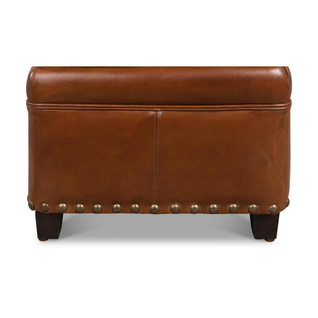Classic Leather Ottoman For Sale 1