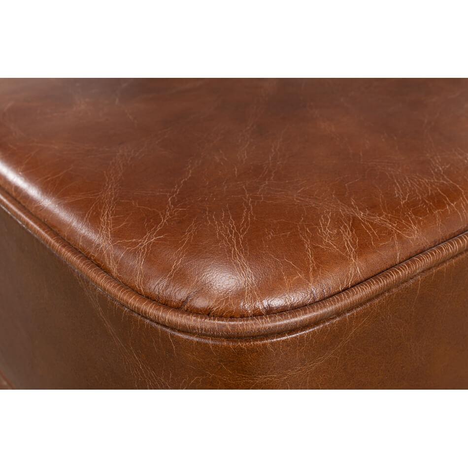 Classic Leather Ottoman For Sale 2