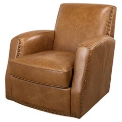 Klassischer drehbarer Sessel aus Leder