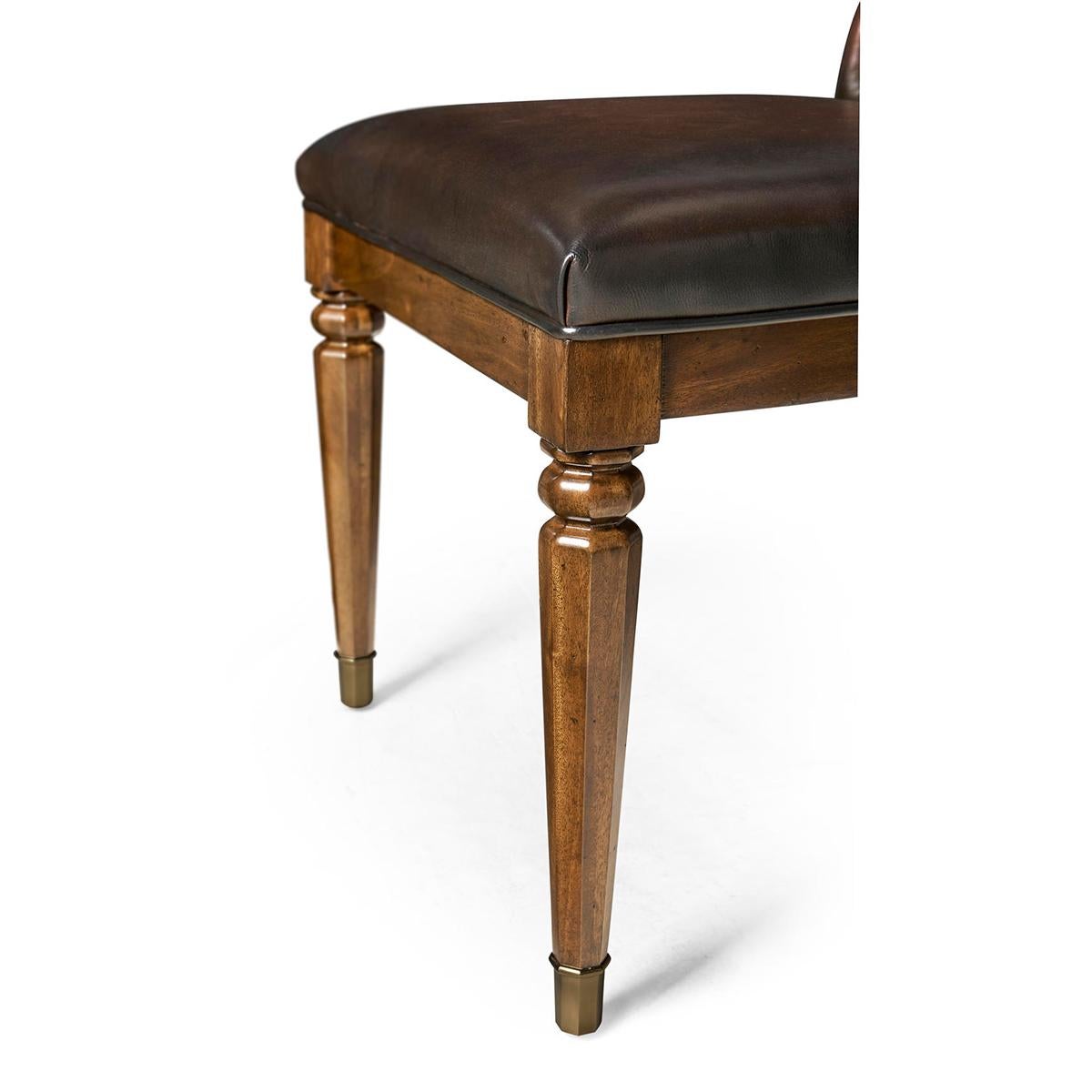 Classic Leather Tufted Dining Chair For Sale 4