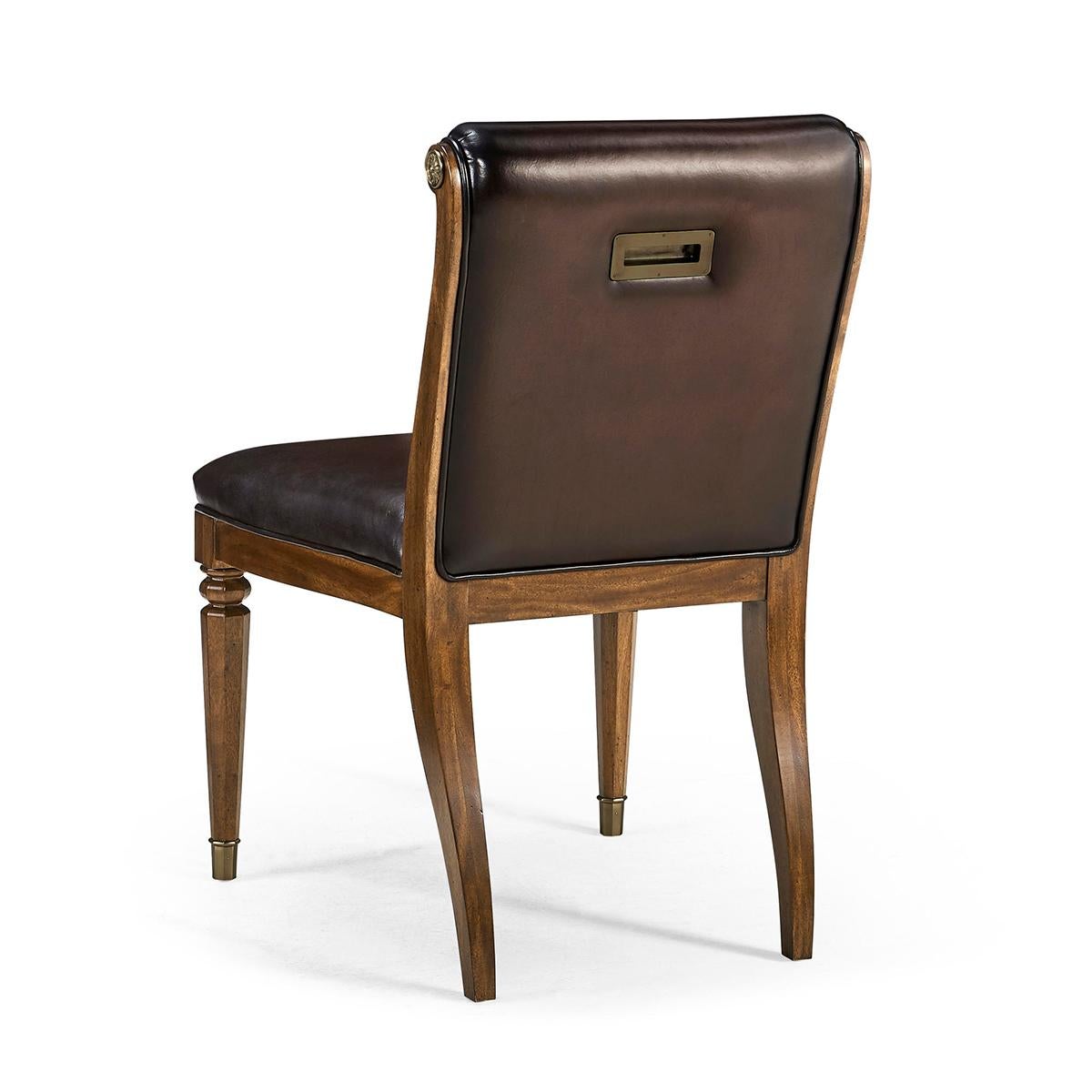 Classic Leather Tufted Dining Chair For Sale 5