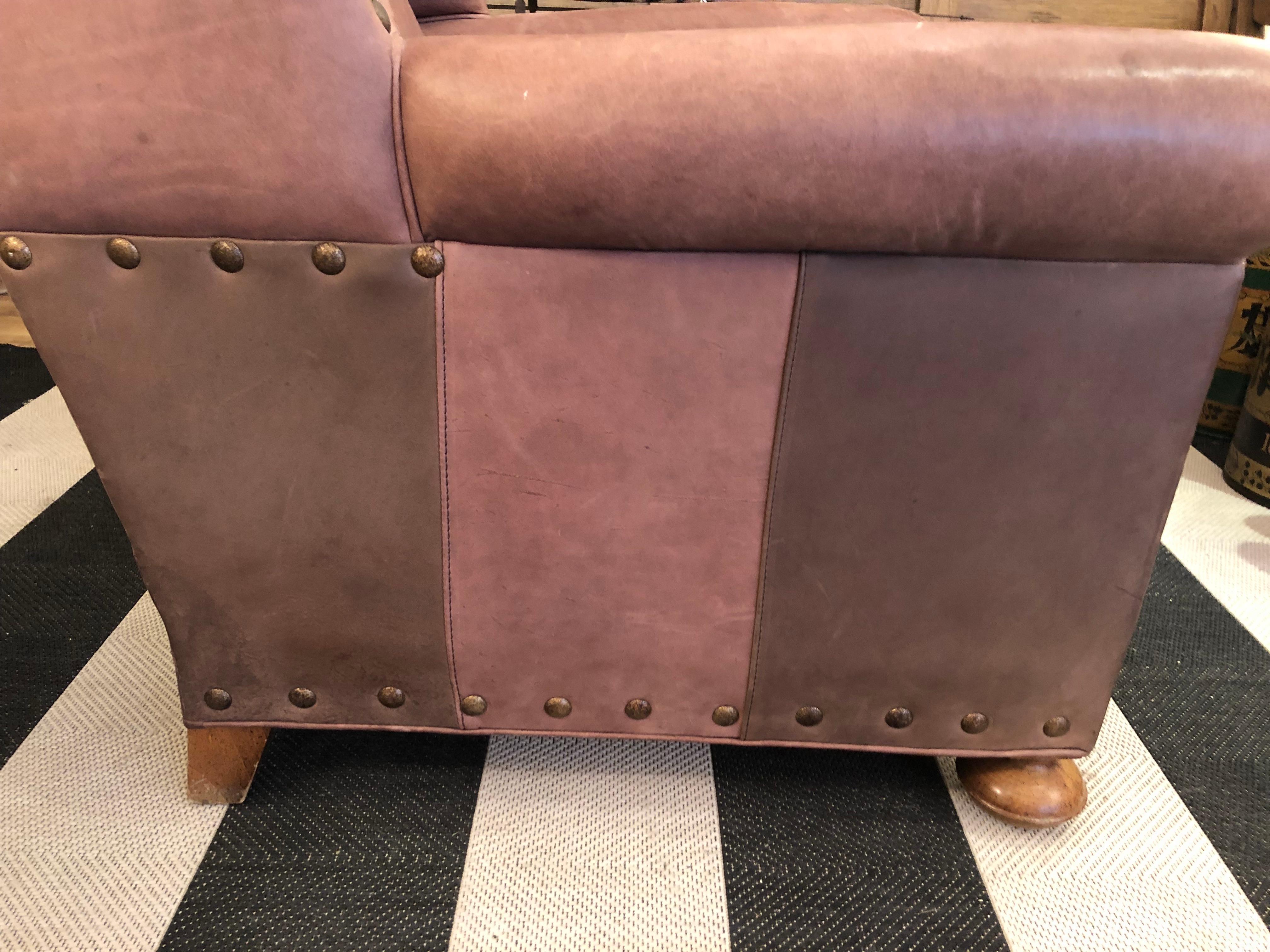 Classic Lee Industries Brown Leather Club Chair For Sale 5