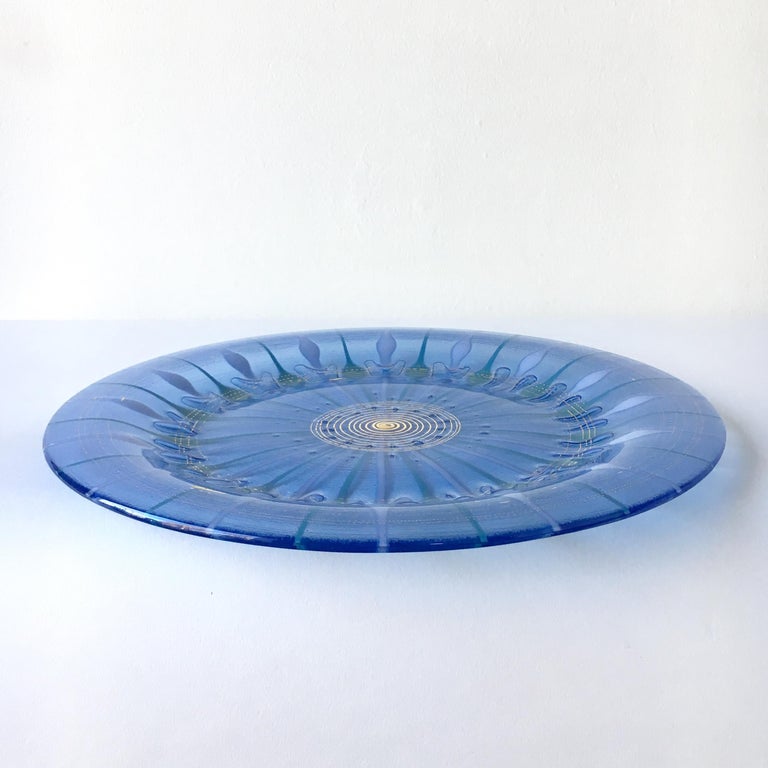 Classic Line Circular Fused Studio Glass Plate by Higgins For Sale at ...