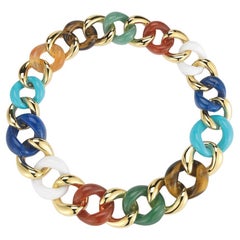 Classic Link Necklace in Multi Stone