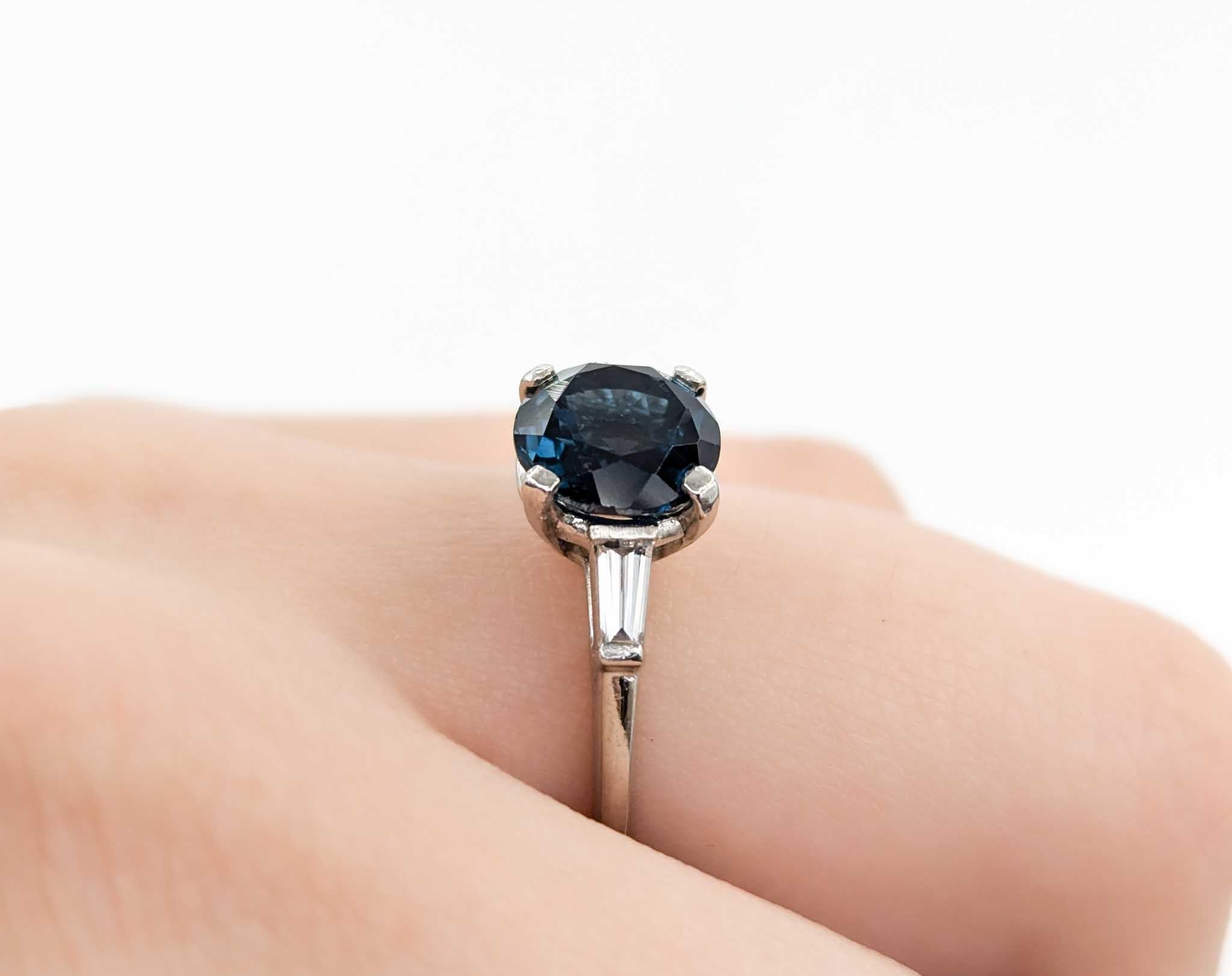 Klassischer Londoner Blautopas & Diamant-Cocktailring aus Platin (Rundschliff)