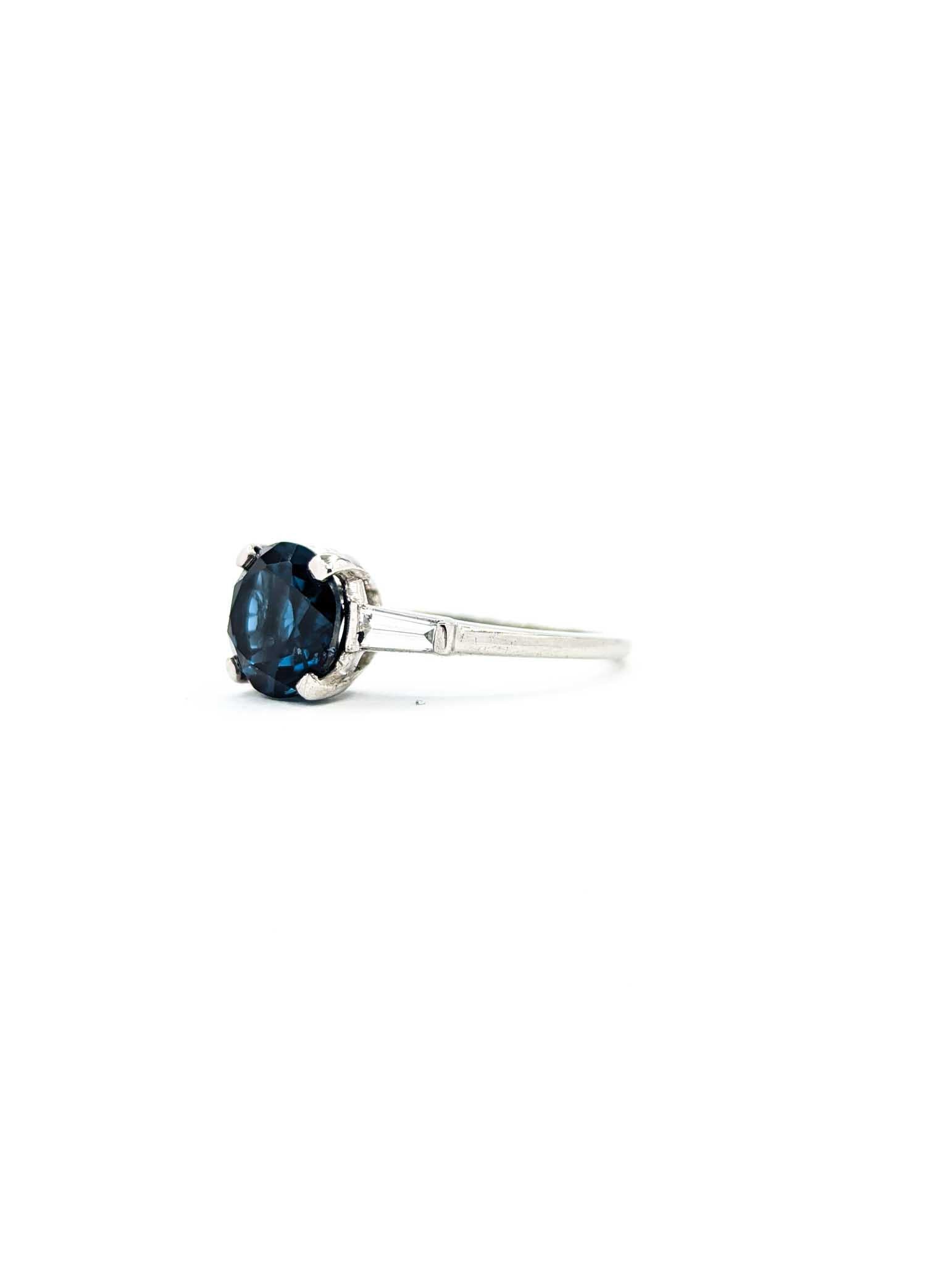 Klassischer Londoner Blautopas & Diamant-Cocktailring aus Platin 2