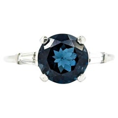 Klassischer Londoner Blautopas & Diamant-Cocktailring aus Platin