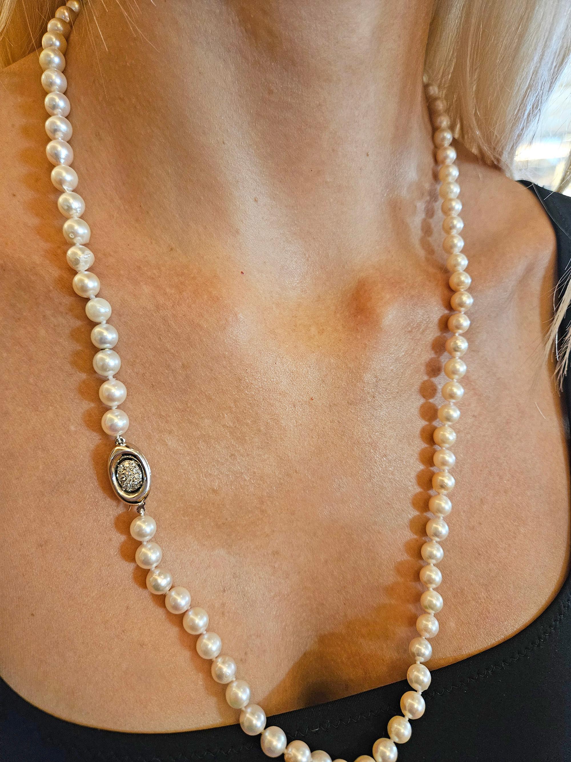 Taglio rotondo Collana classica lunga 26 3/4