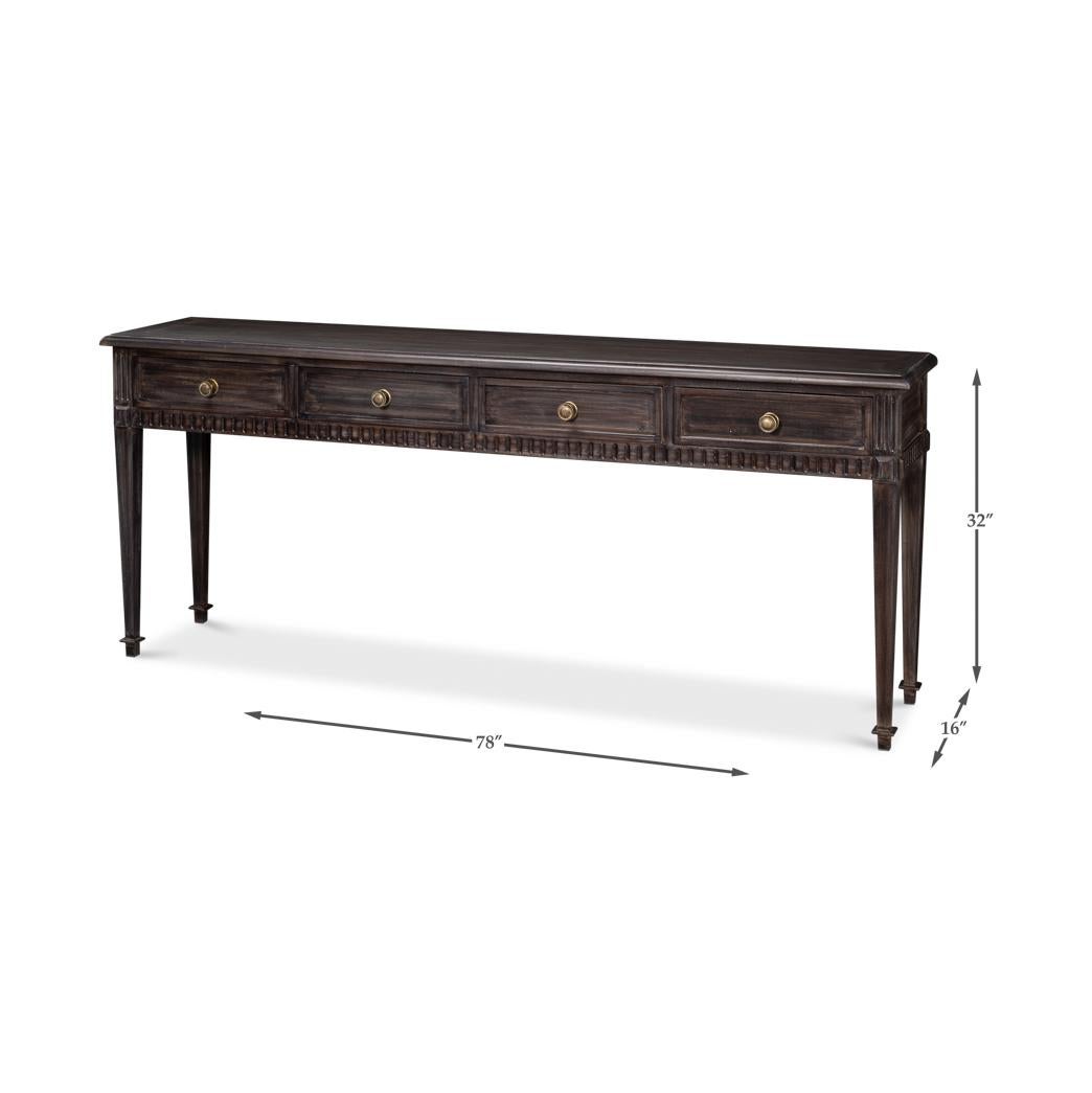 Classic Long Console Table with Drawers For Sale 5