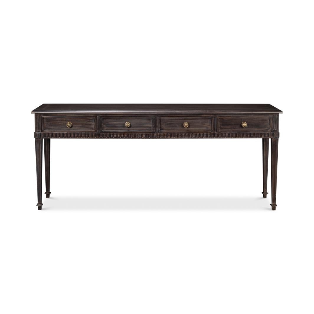Neoclassical Classic Long Console Table with Drawers For Sale