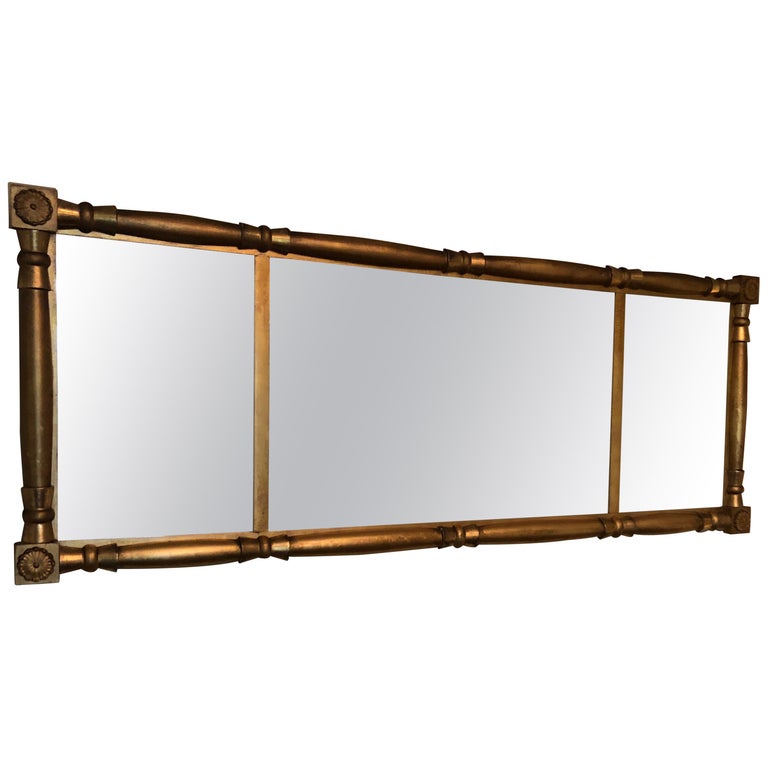 Classic Long Horizontal Giltwood Antique Mirror at 1stDibs