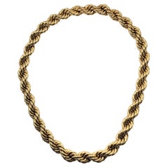 Classic Long Rope Necklace in 14k Yellow Gold with Invisible Clasp