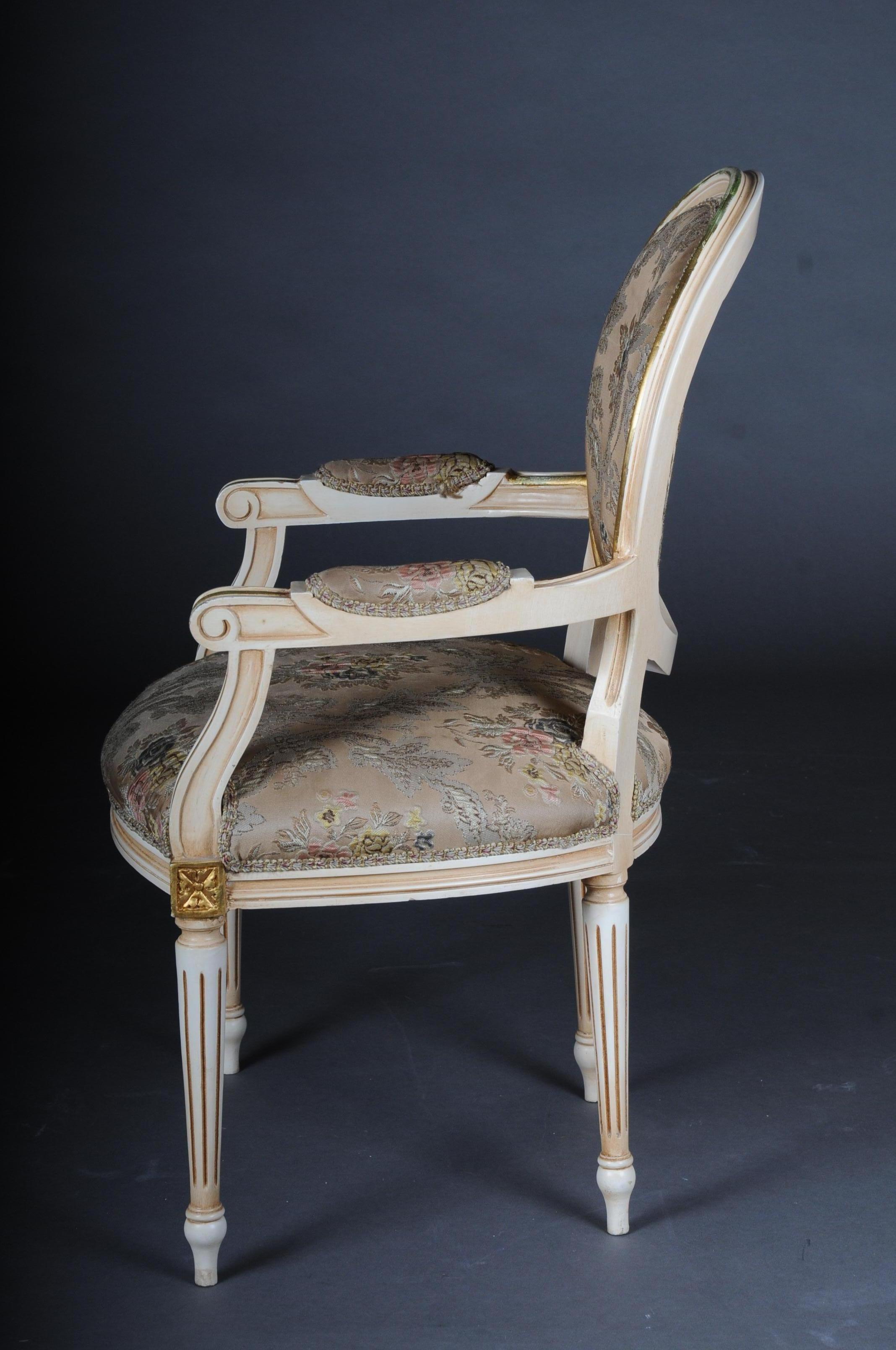 Classic Louis XVI Armchair, 20th Century For Sale 4