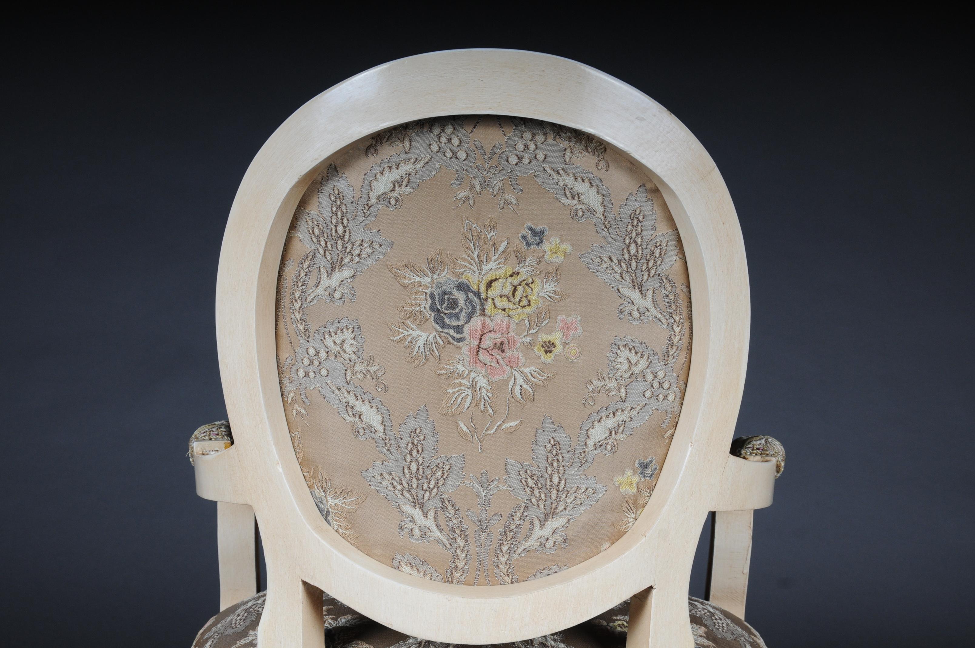 Classic Louis XVI Armchair, 20th Century For Sale 7