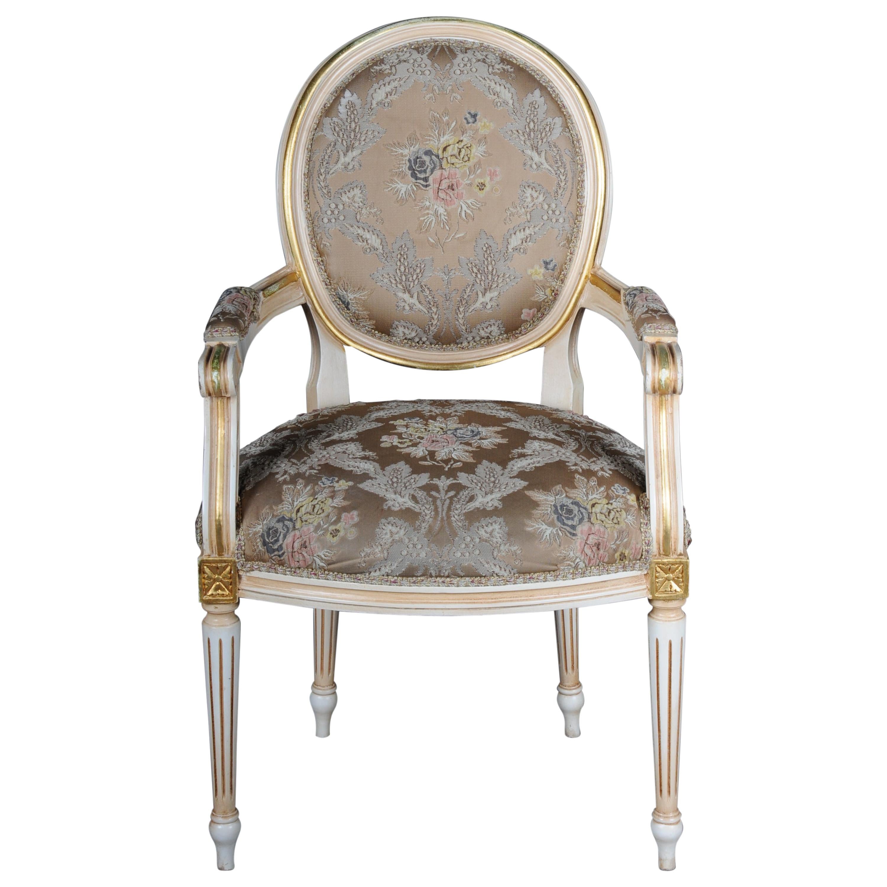 Classic Louis XVI Armchair, 20th Century For Sale