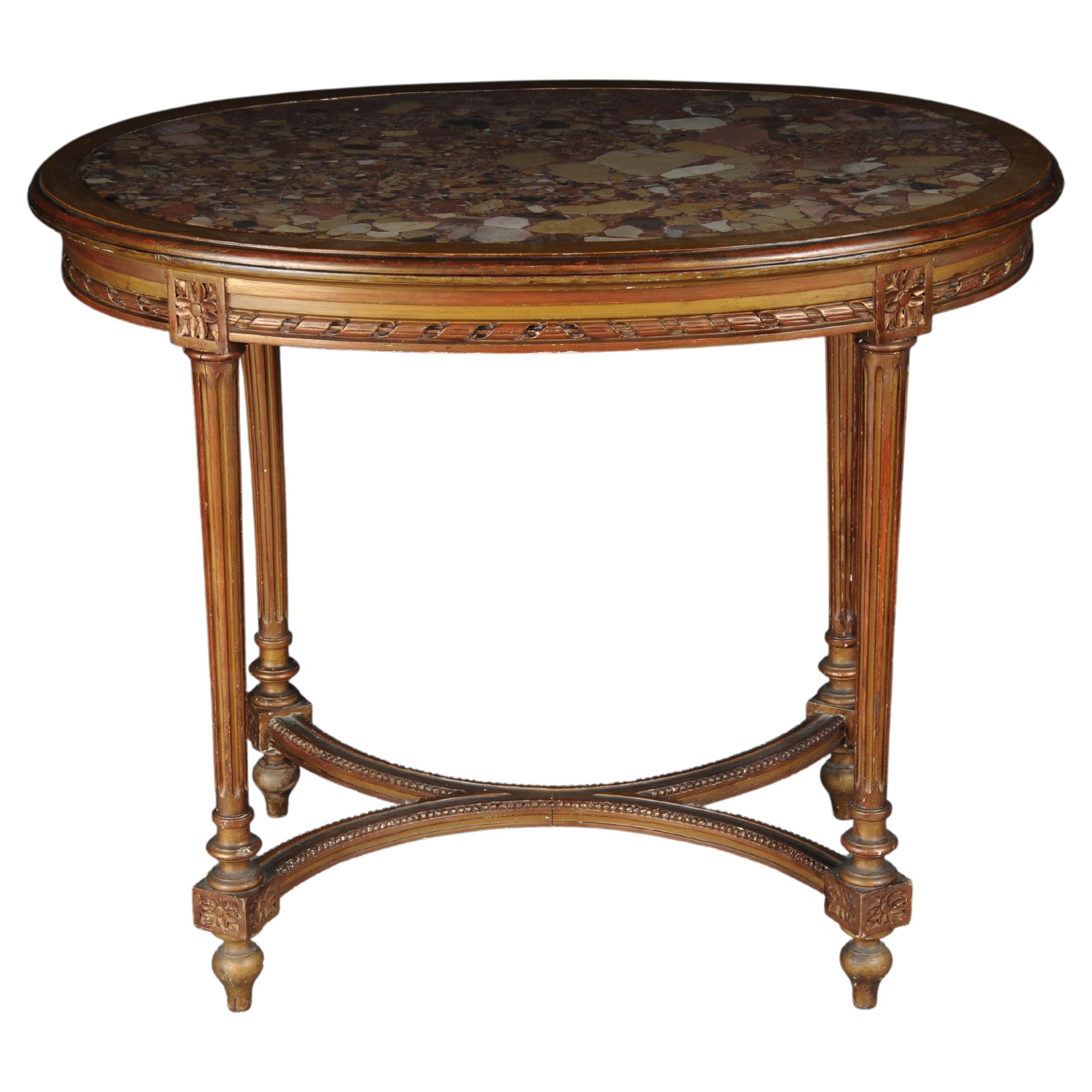 Classic Louis XVI Salon Table/Side Table, Beech For Sale