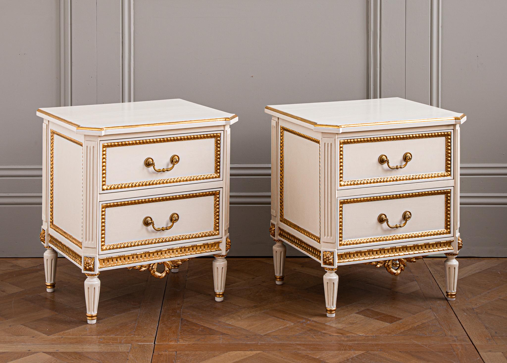 Classic Louis XVI Style Bedside Cabinet By La Maison London For Sale 2