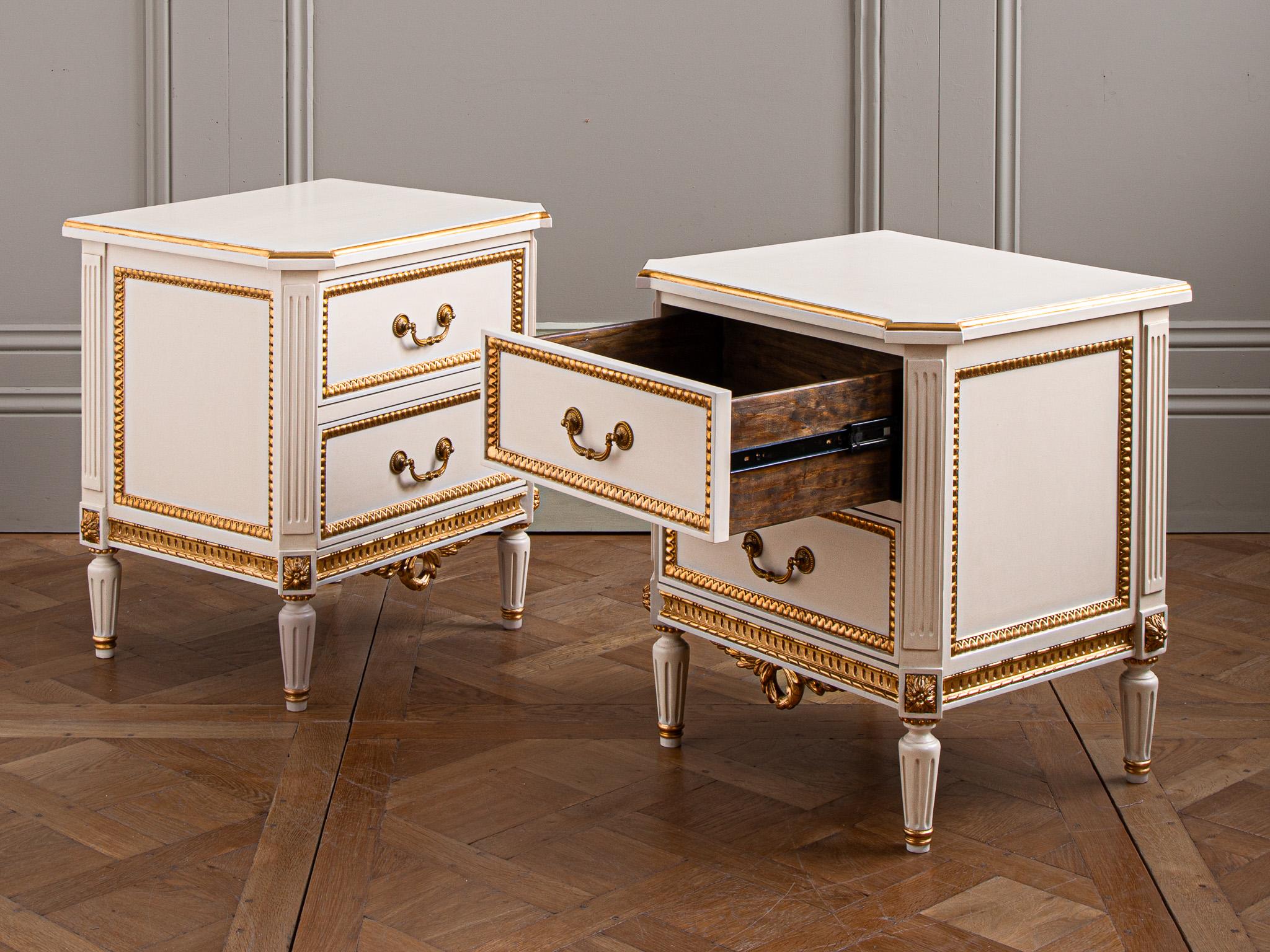 Classic Louis XVI Style Bedside Cabinet By La Maison London For Sale 3
