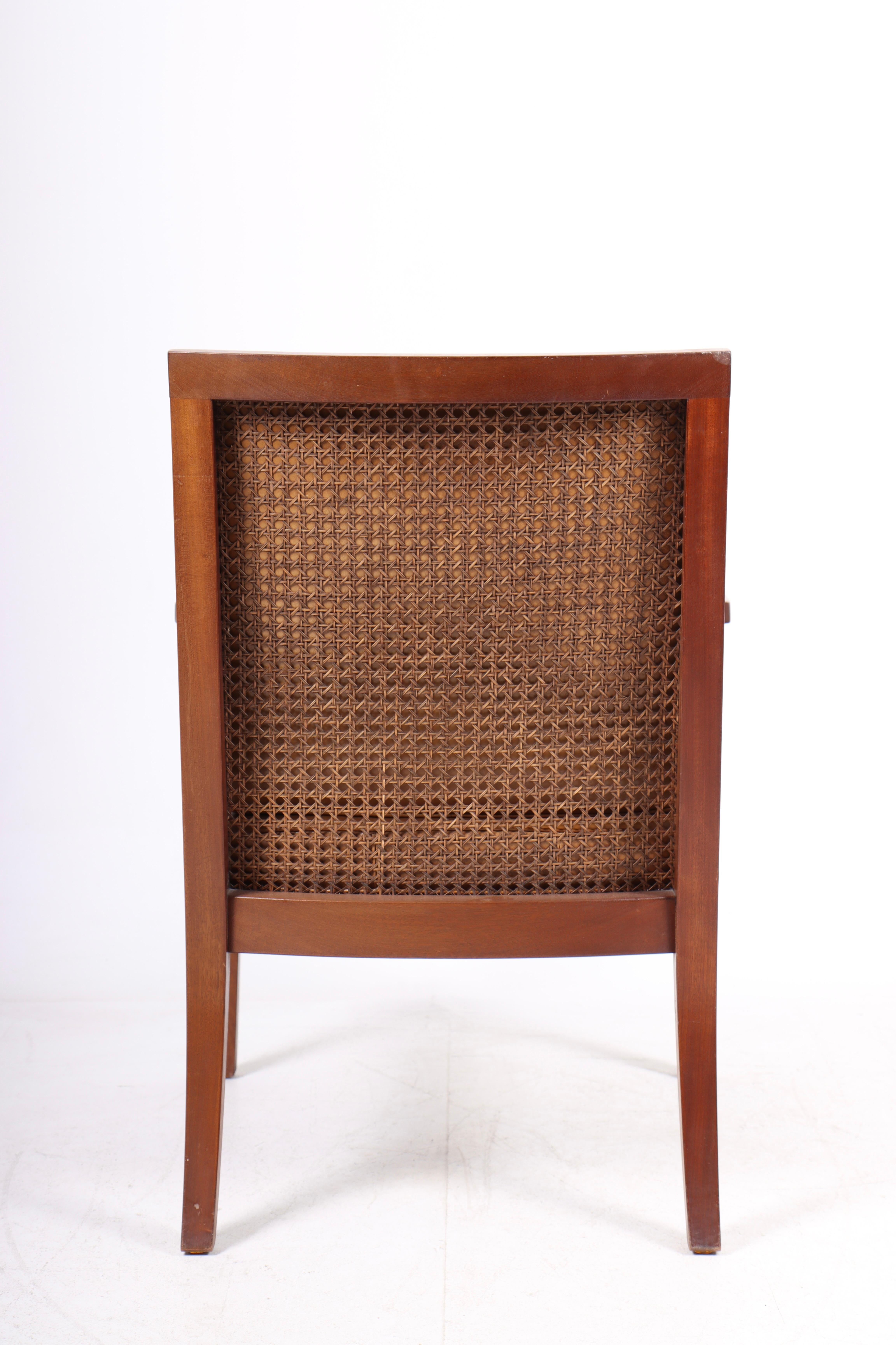Classic Lounge Chair in Mahogany and French Cane, Made in Denmark 1940s In Good Condition In Lejre, DK