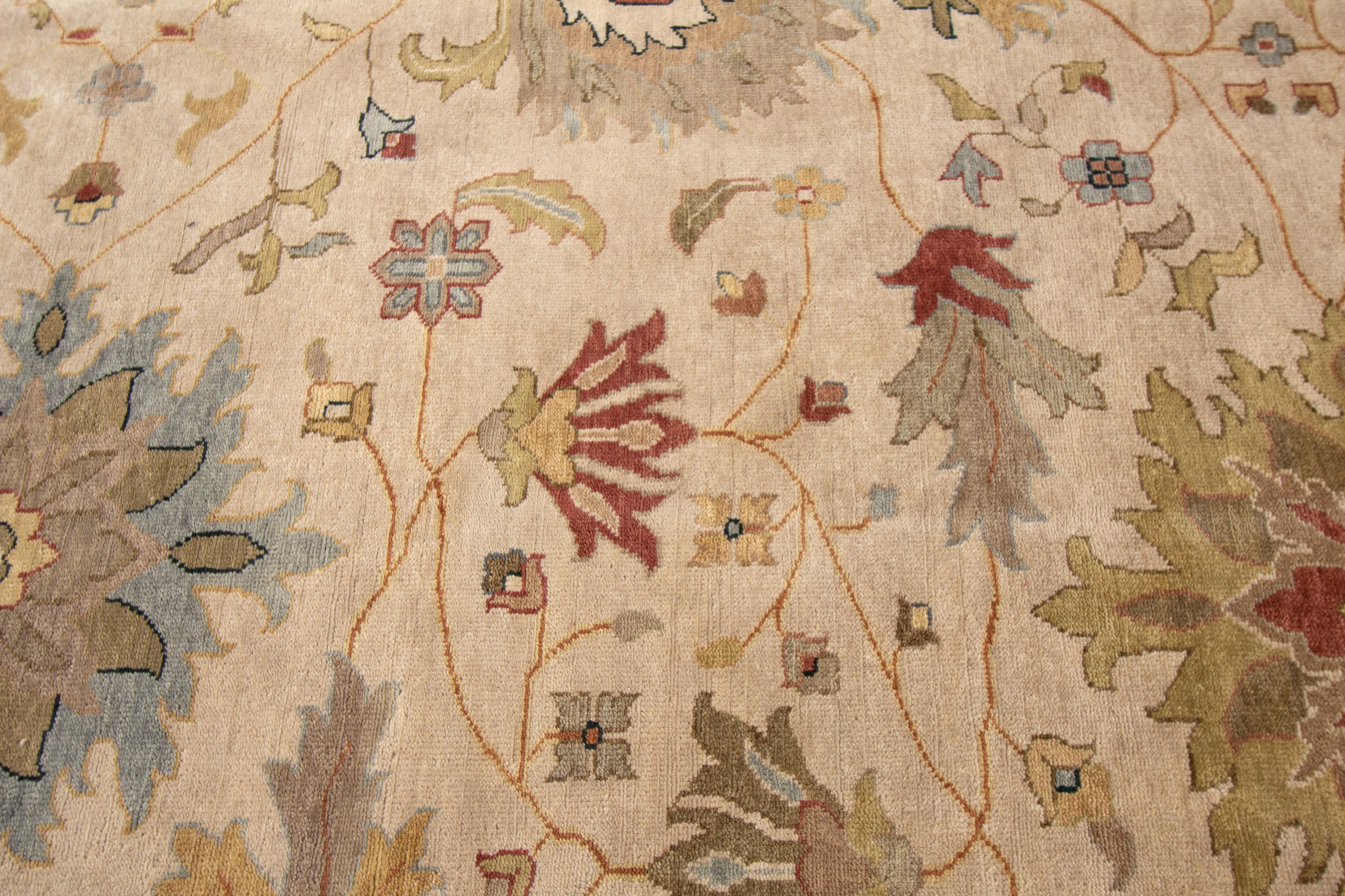 Hand-Knotted Classic Mahal Oversize Handmade Wool Rug