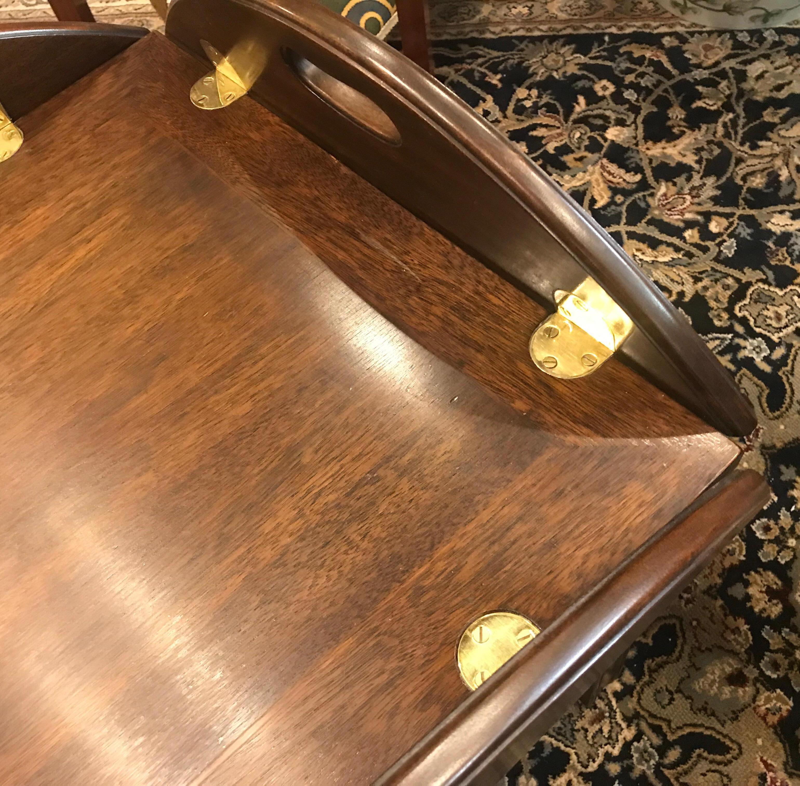 American Classic Mahogany and Brass Butlers Table