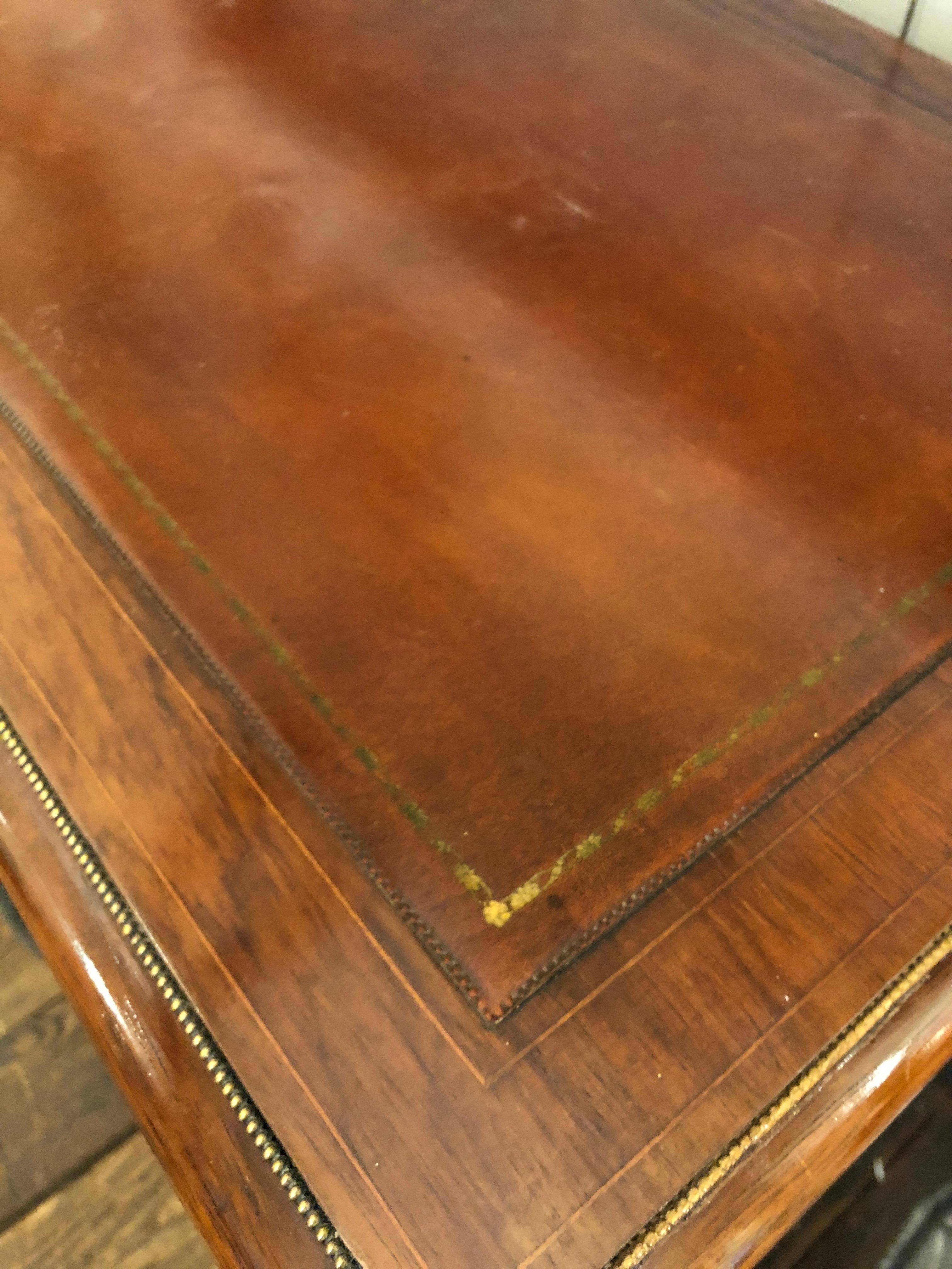 Classic Mahogany and Leather English Writing Table 1