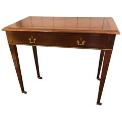 Classic Mahogany and Leather English Writing Table