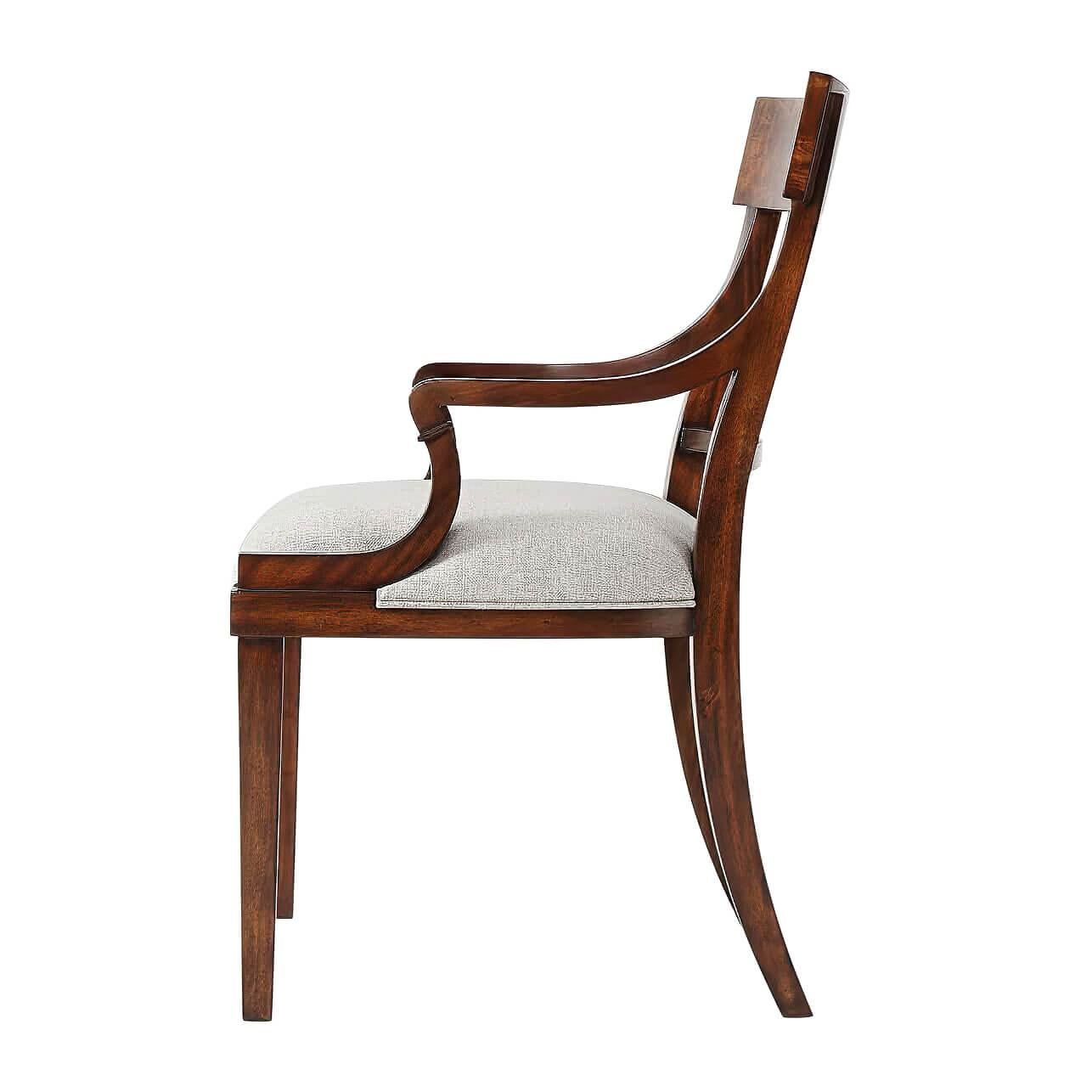 Neoclassical Classic Mahogany Armchair For Sale