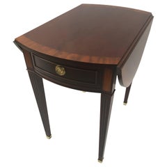 Classic Mahogany Banded Inlaid Pembroke Side Table