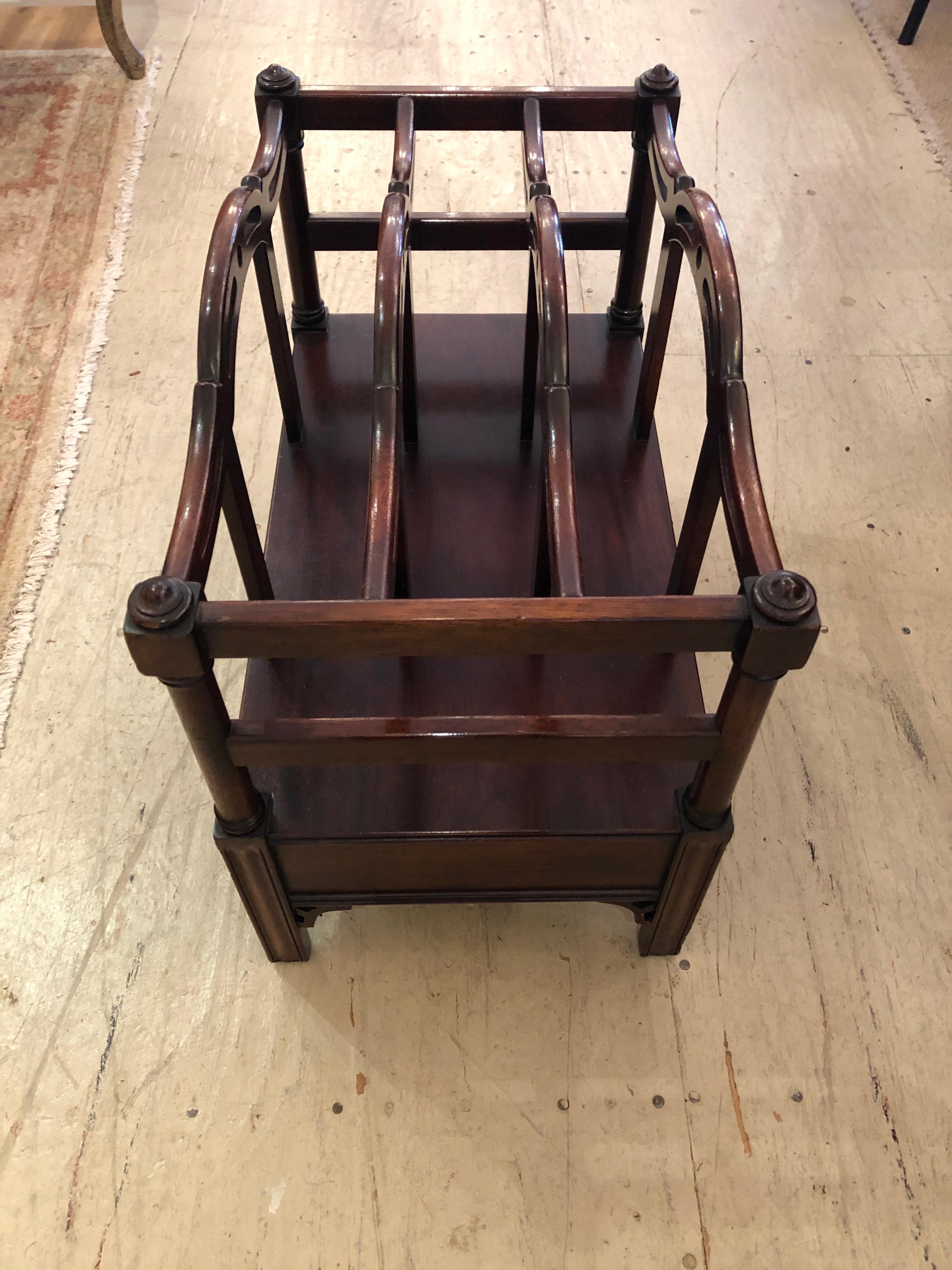 Classic Mahogany Chippendale Style Magazine Rack For Sale 2