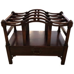 Vintage Classic Mahogany Chippendale Style Magazine Rack