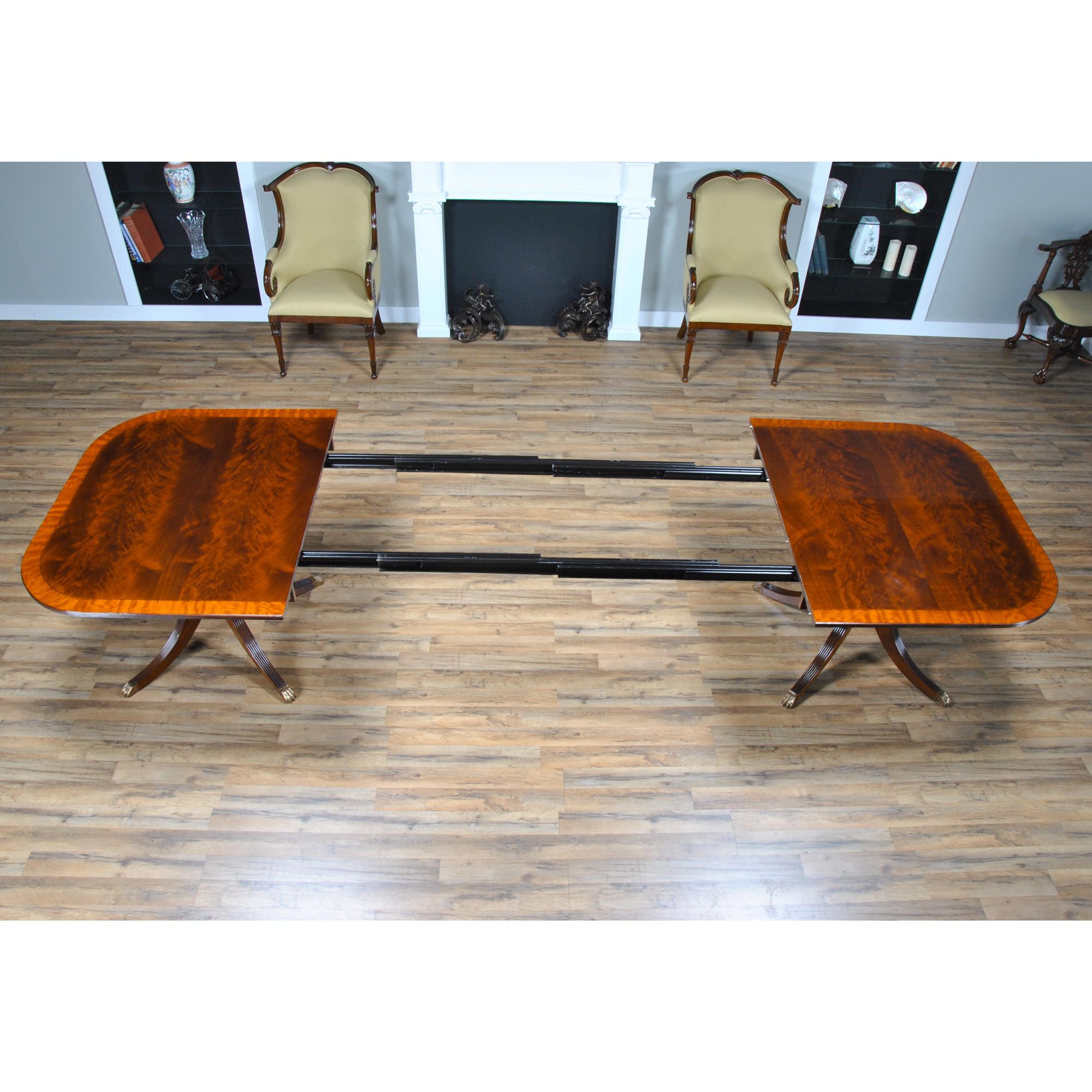 Hand-Carved Classic Mahogany Dining Table  For Sale