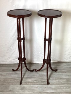Classic Mahogany Fern Plant Stands Like Pair