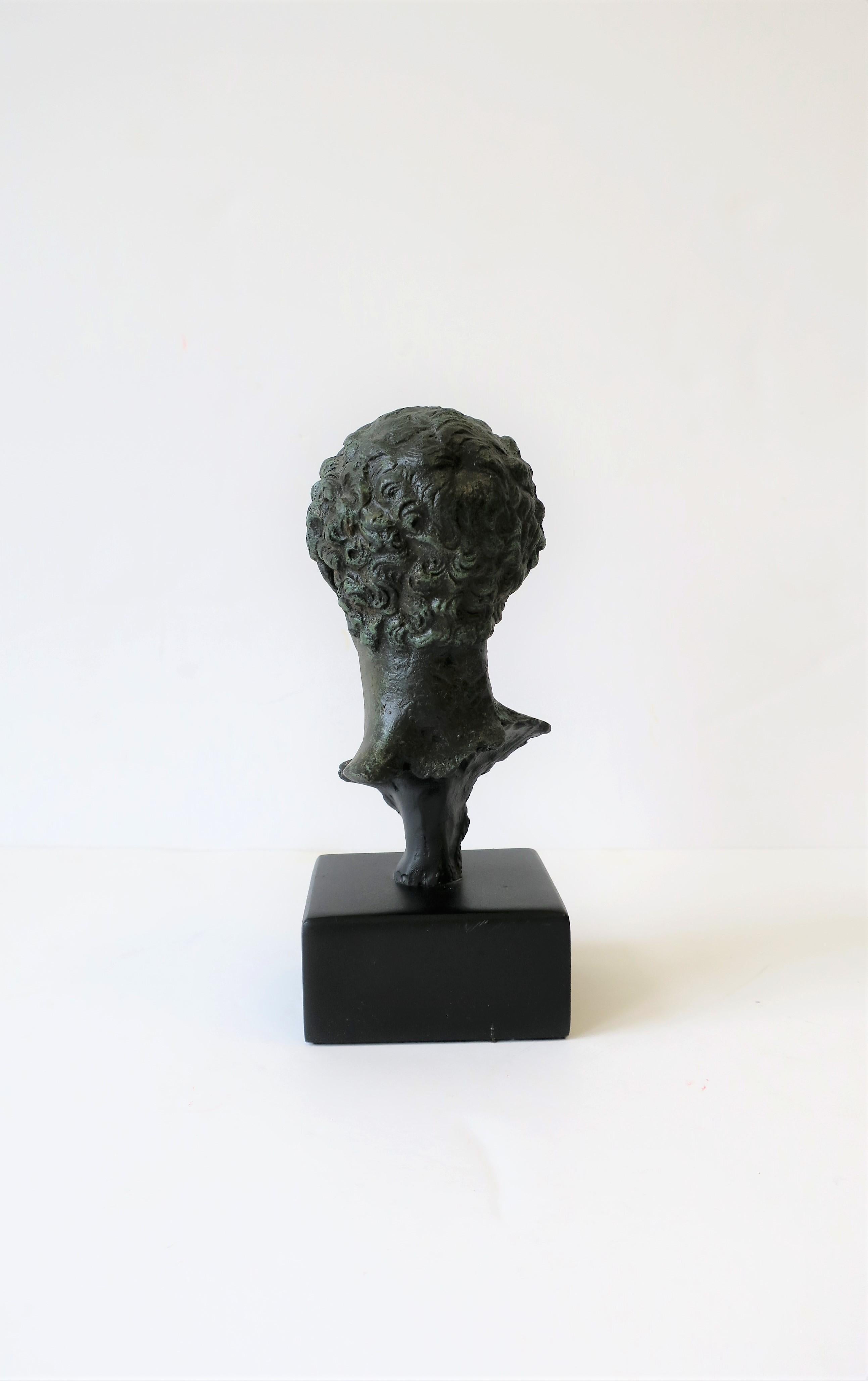 Contemporary Classic Male Bust Sculpture on Black Base